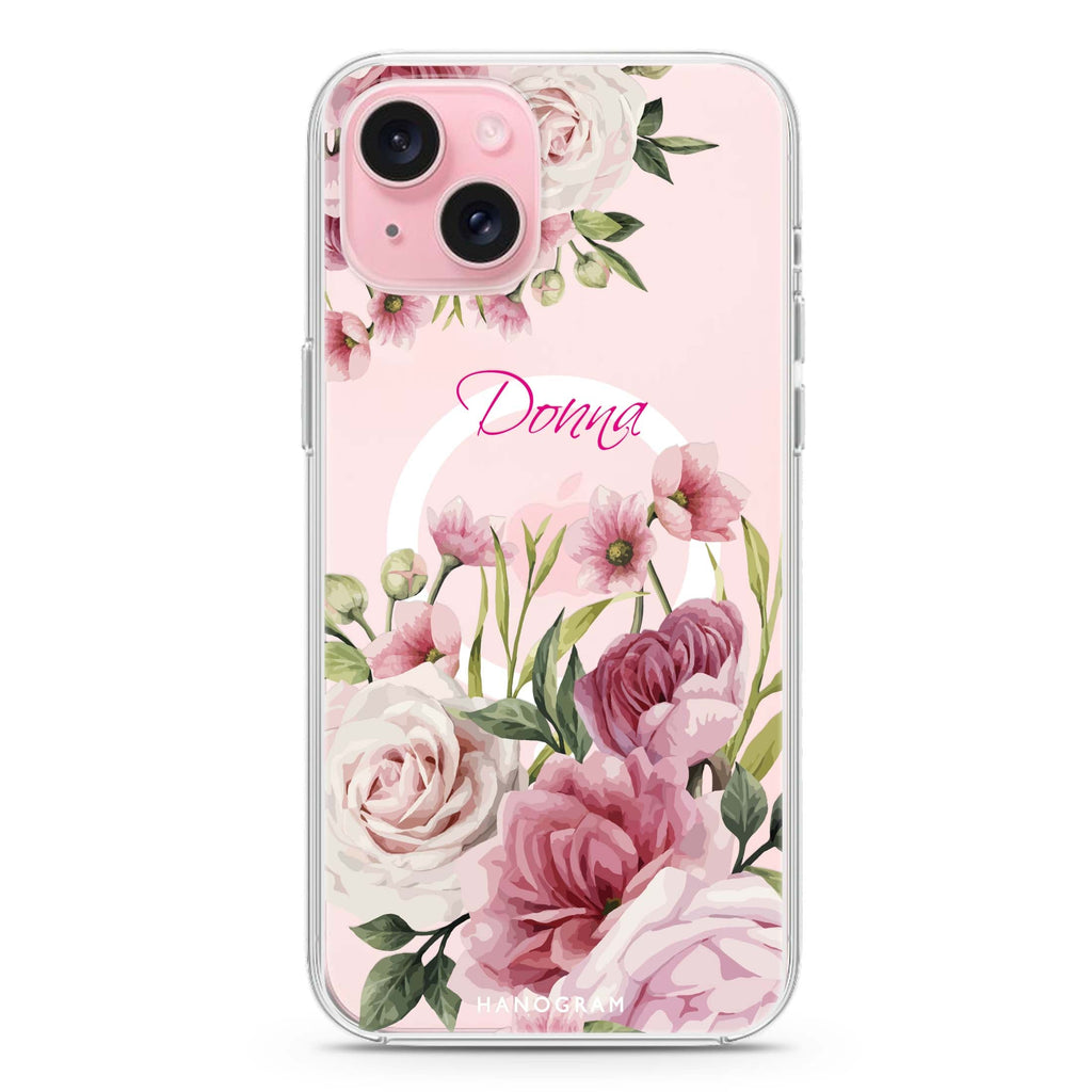 Beautiful Flowers iPhone 15 Plus MagSafe Compatible Ultra Clear Case