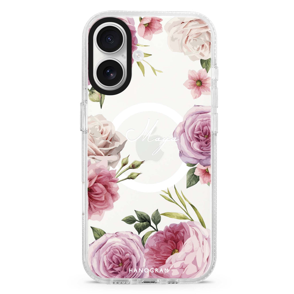 Beautiful Pretty Floral MagSafe Compatible iPhone 16 Ultra Clear Case - Personalized and Stylish Protection