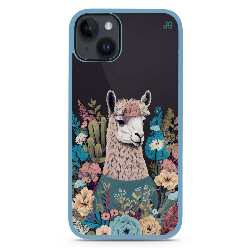 Lama in the garden iPhone 15 Plus Impact Guard Bumper Case