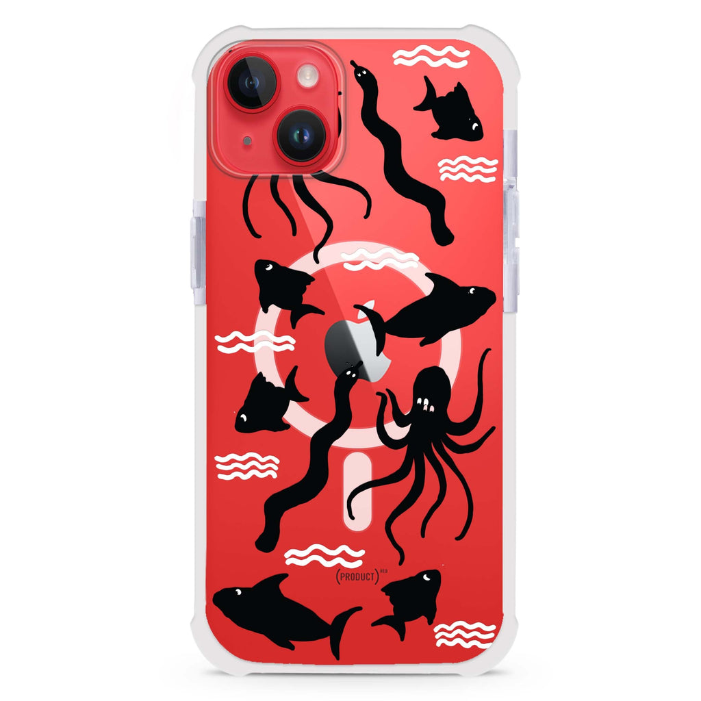 Water, Ocean and Sea Animals iPhone 15 Plus MagSafe Compatible Ultra Shockproof Case
