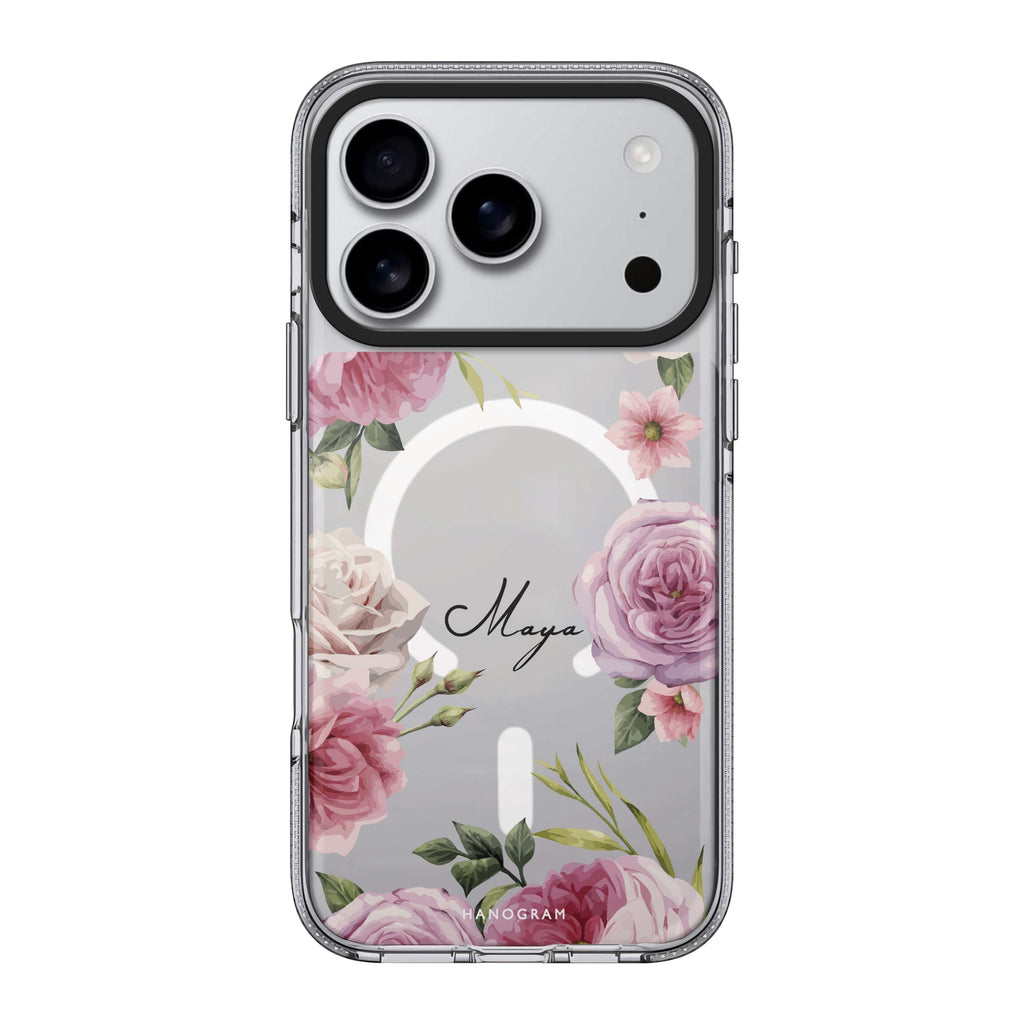 Beautiful Pretty Floral personalized name flower floral spring iPhone 17 Pro Max ultra clear case