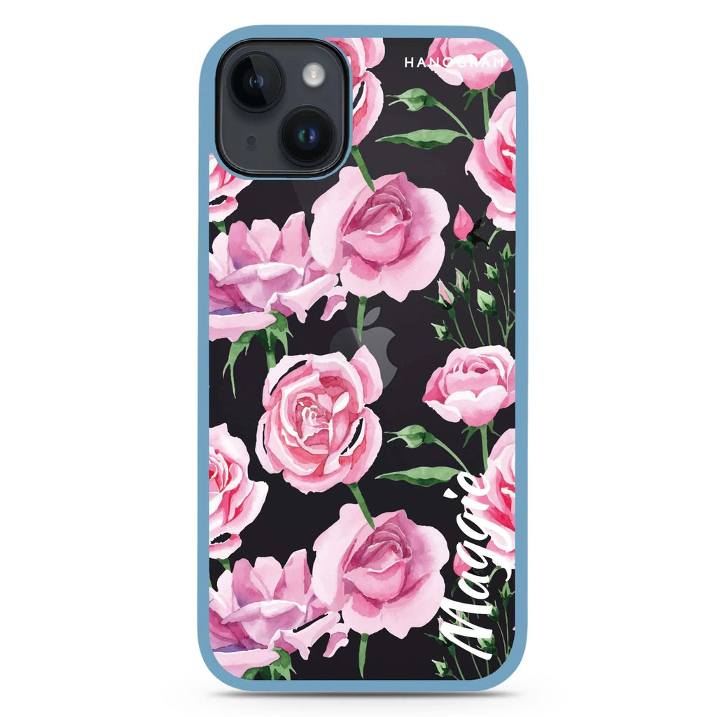 Pink Rose iPhone 15 Plus Impact Guard Bumper Case