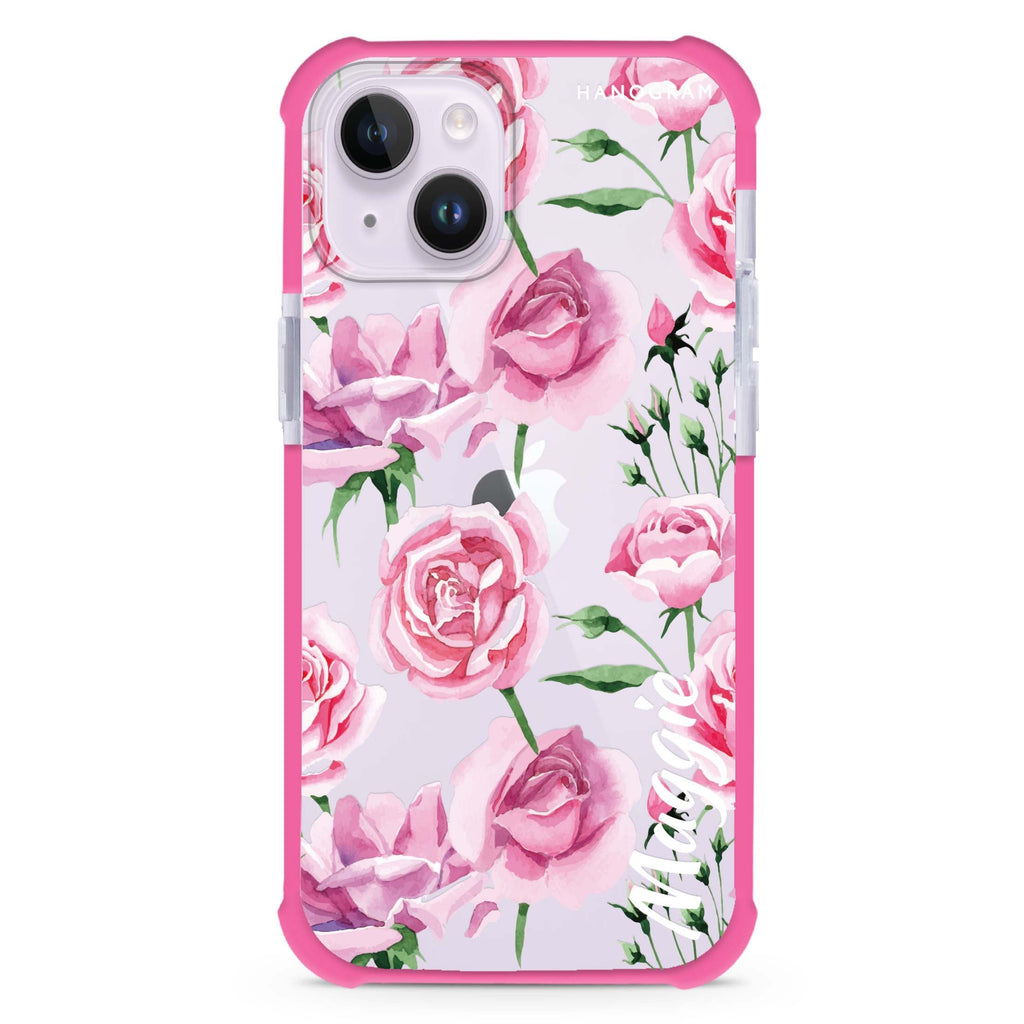 Pink Rose iPhone 15 Plus Ultra Shockproof Case