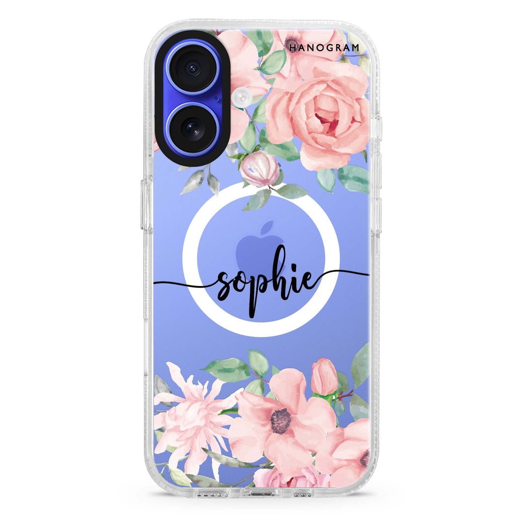 Forever Love Rose MagSafe Compatible iPhone 16 Ultra Clear Case - Personalized and Stylish Protection