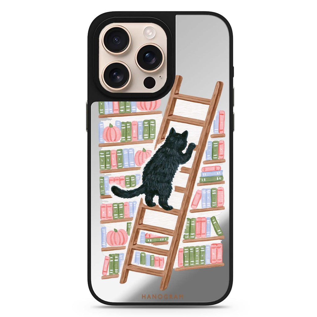 The Library Ladder Cat MagSafe Compatible Mirror Case – design view 1
