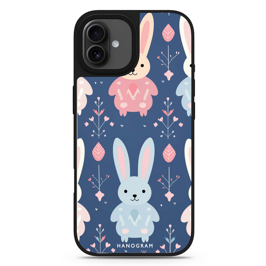 Bunny Bliss animal design iPhone 17 mirror case