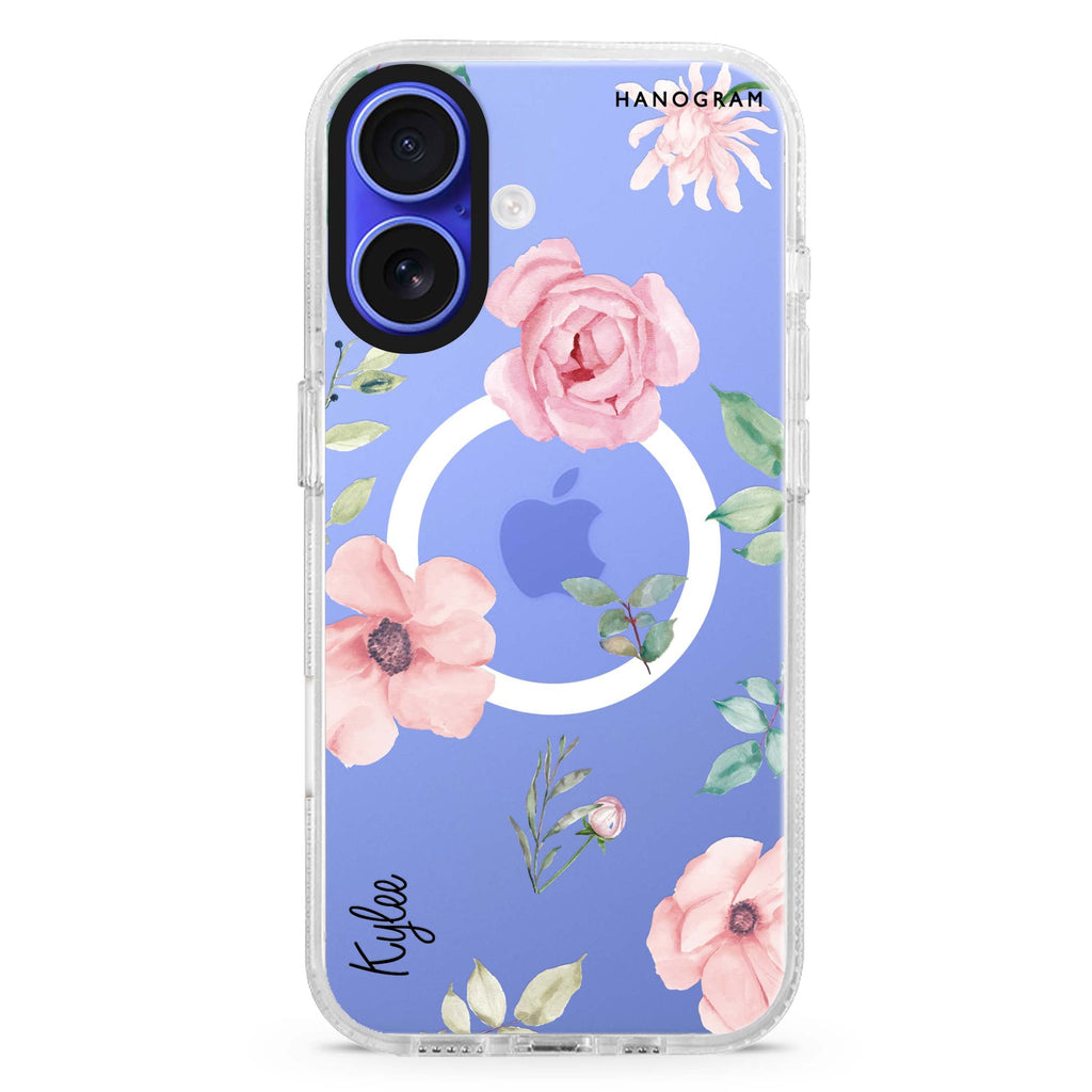 Rose Flower MagSafe Compatible iPhone 16 Ultra Clear Case - Personalized and Stylish Protection
