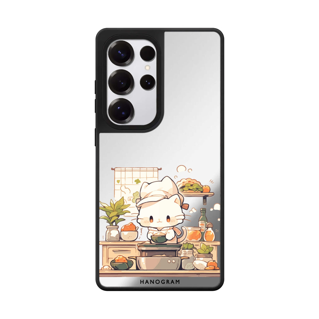 Chef Whisker Mess Samsung Galaxy S25 S24 S23 Ultra mirror case, front view