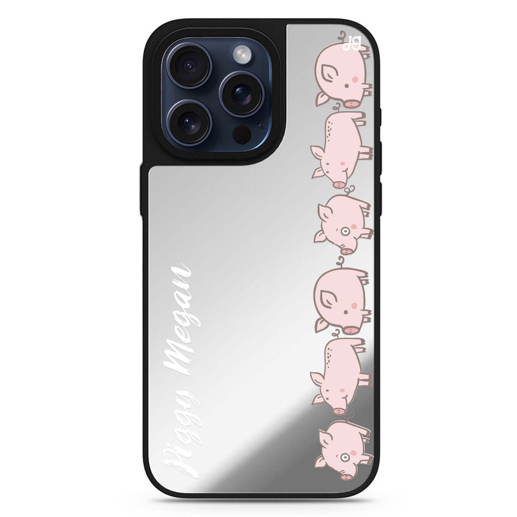 Piggy Corps personalized name MagSafe mirror case for iPhone 16/15/14 Pro Max and Pro, main view