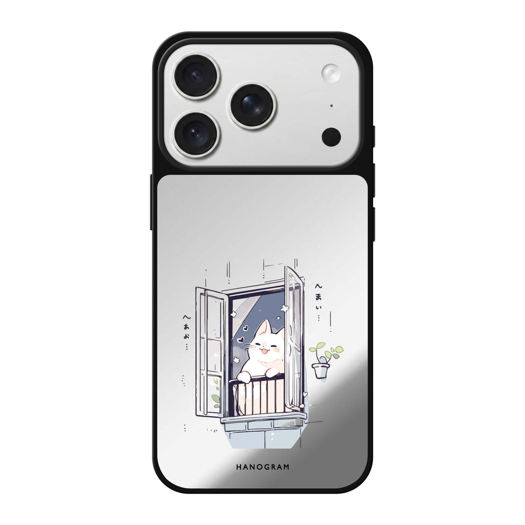 Ledge Lounging Kitty cat animal cute iPhone 18 Pro Max mirror case