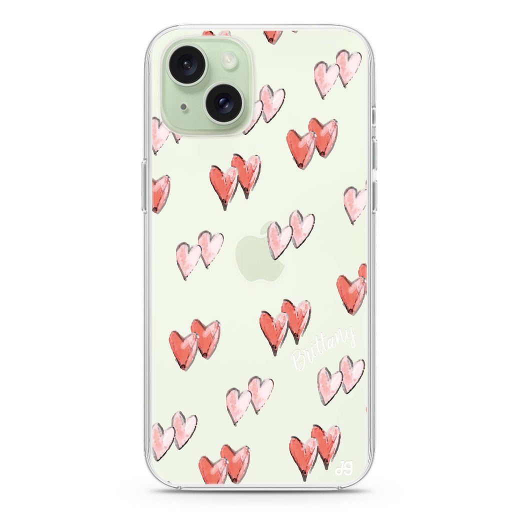 Double Heart iPhone Ultra Clear Case