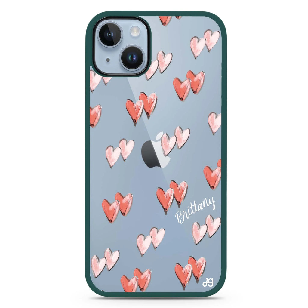 Double Heart iPhone 15 Impact Guard Bumper Case