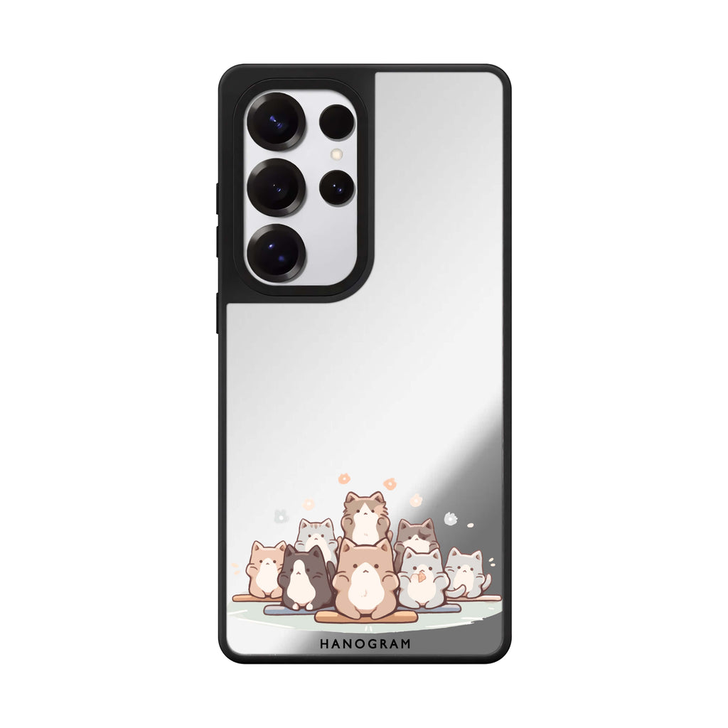 Zen Cat Calm Samsung Galaxy S25 S24 S23 Ultra mirror case, front view