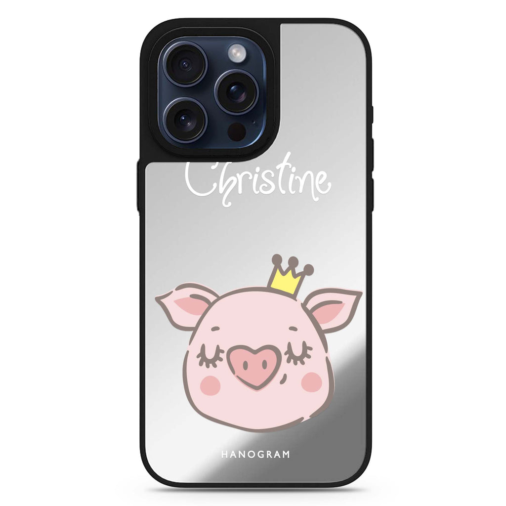 Piggy Queen personalized name MagSafe mirror case for iPhone 16/15/14 Pro Max and Pro, main view