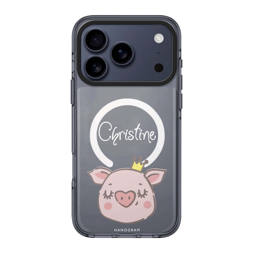 Piggy Queen personalized name pig animal portrait iPhone 17 Pro Max ultra clear case