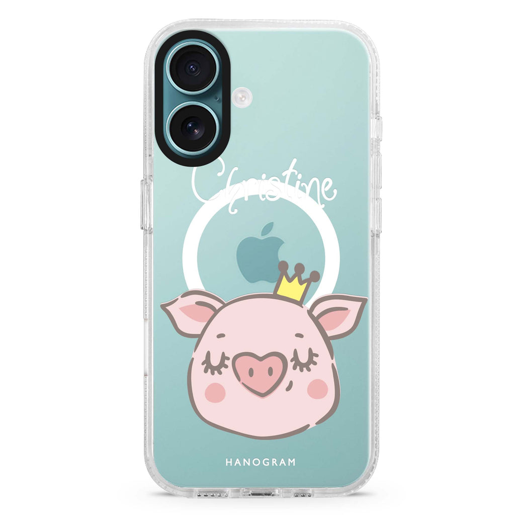 Piggy Queen MagSafe Compatible iPhone 16 Ultra Clear Case - Personalized and Stylish Protection