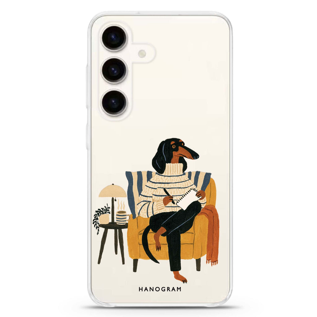 The Dachshund's Journal Samsung Galaxy Ultra Clear Case — front view