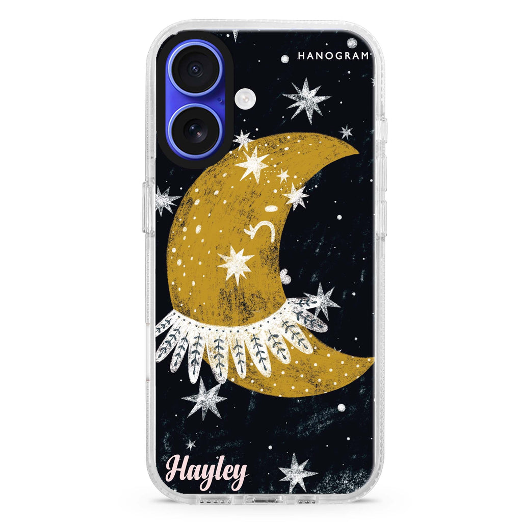 Cute Half Moon MagSafe Compatible iPhone 16 Ultra Clear Case - Personalized and Stylish Protection