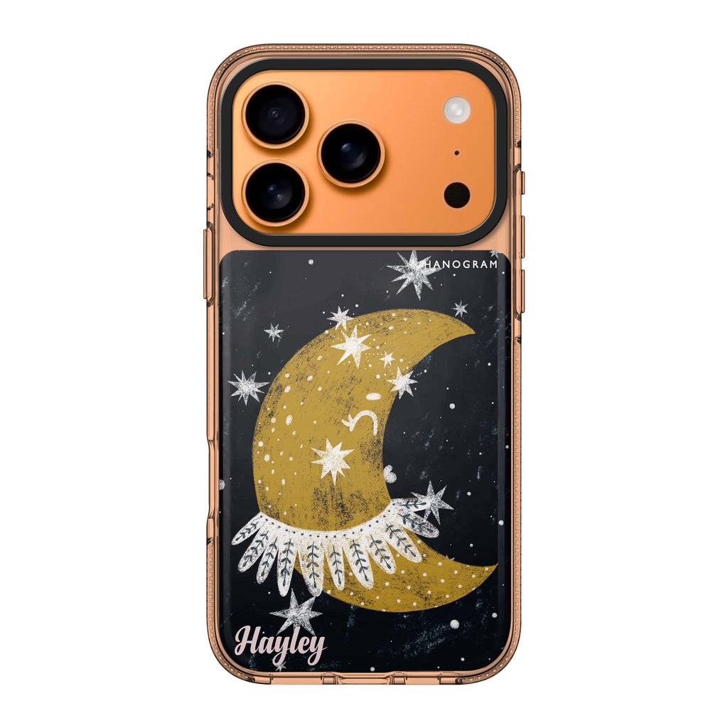Cute Half Moon personalized name moon celestial cute iPhone 17 Pro Max ultra clear case