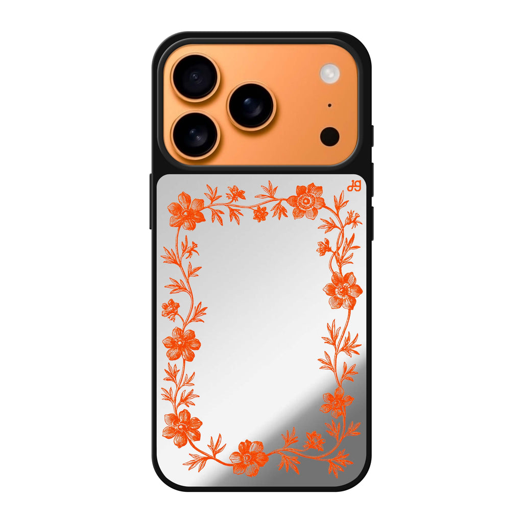 Saffron Vine Frame iPhone 17 Pro Max Mirror Case - design view 1