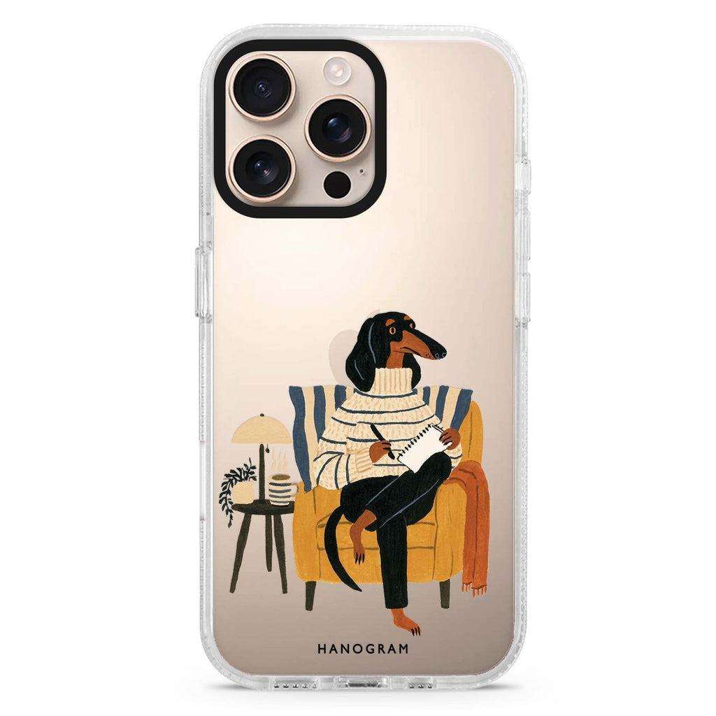 The Dachshund's Journal iPhone 16 Pro Max Ultra Clear Case - front view