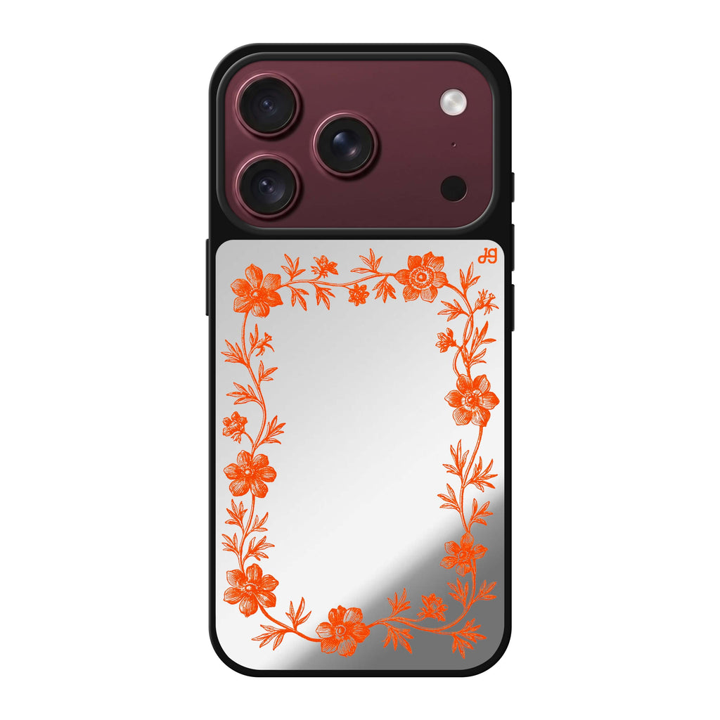 Saffron Vine Frame iPhone 18 Pro Max Mirror Case - design view 1