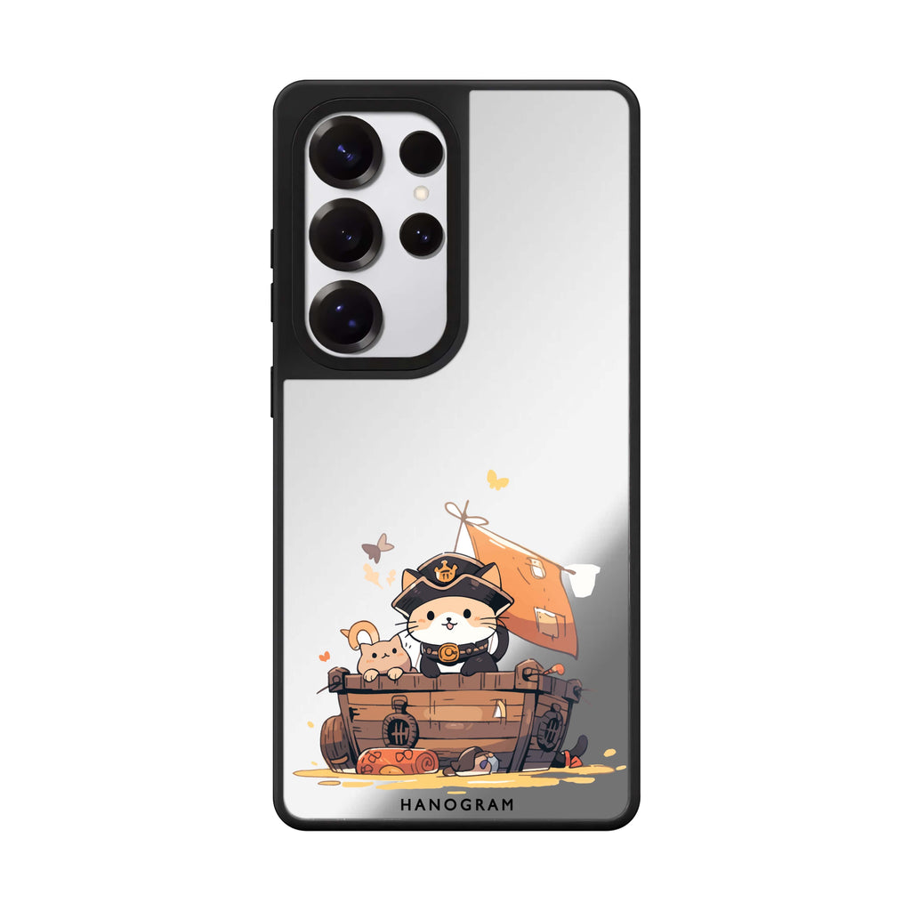 Feline Corsair Samsung Galaxy S25 S24 S23 Ultra mirror case, front view
