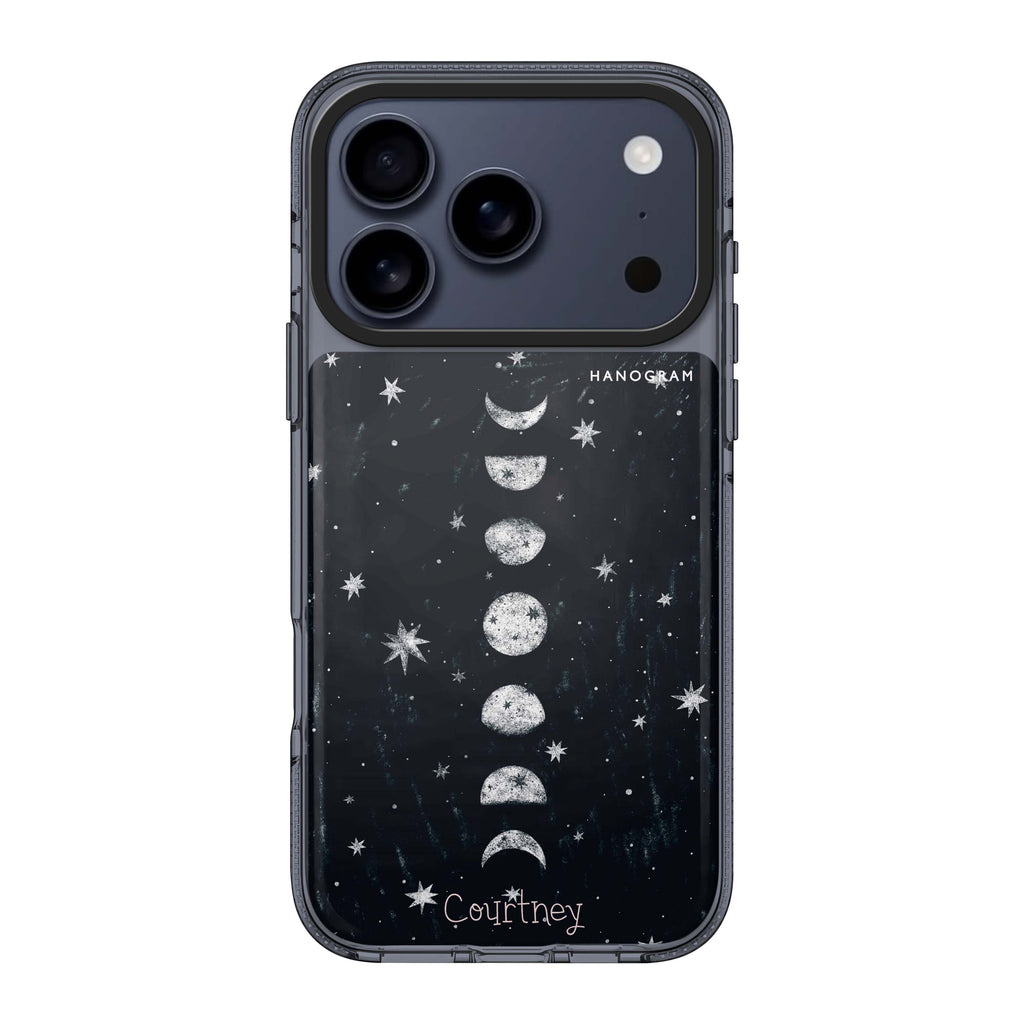 Phases of the moon personalized name moon celestial iPhone 17 Pro Max ultra clear case
