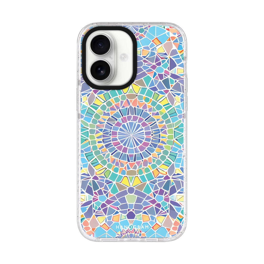 Mosaic artwork iPhone 17 ultra clear MagSafe case, front product view
