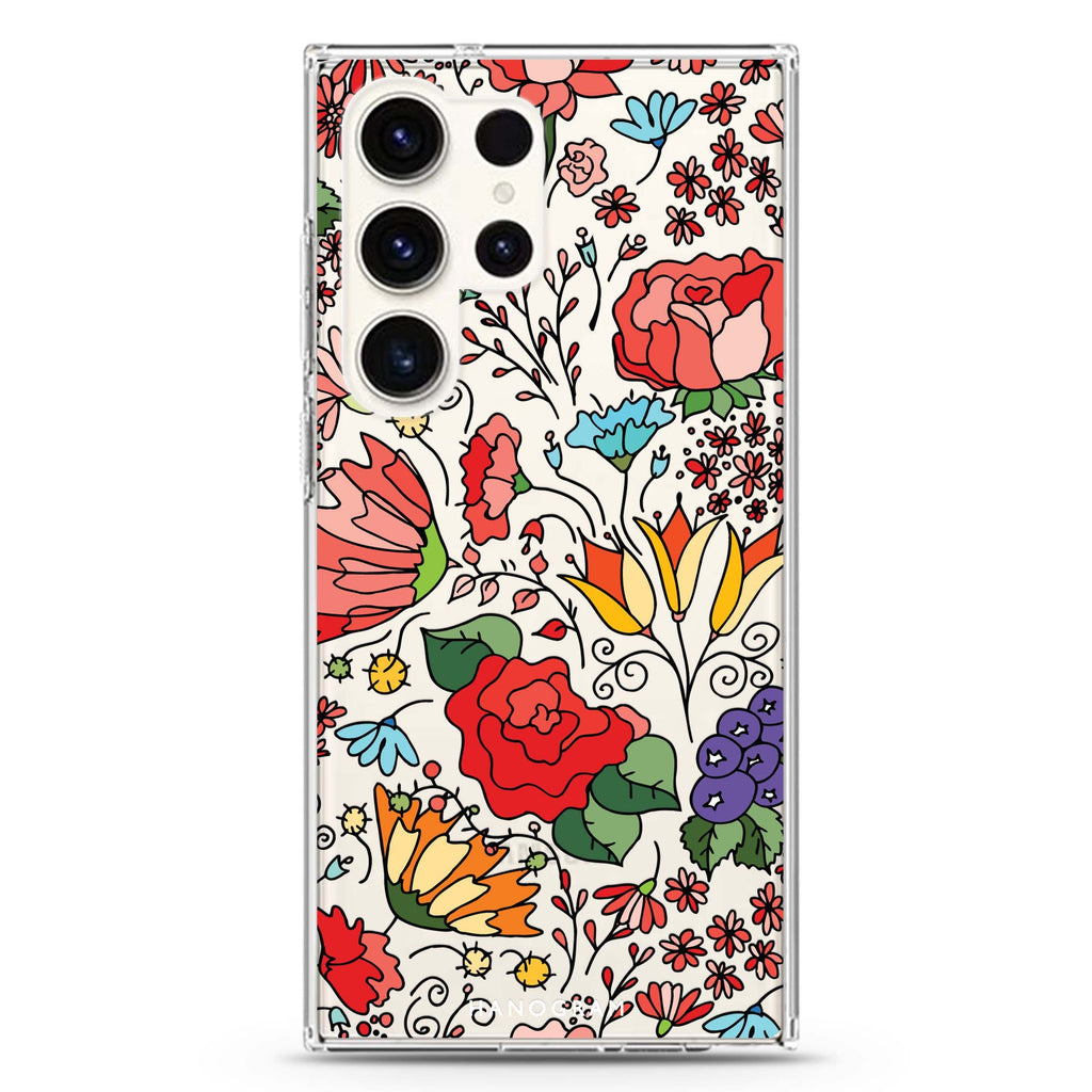 Petal Poetry Samsung Galaxy S26/S25/S24/S23/S22 Ultra ultra clear case, transparent design, main view