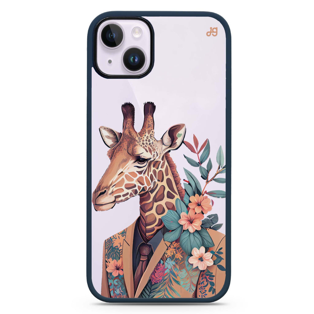 Giraffe & floral iPhone 15 Impact Guard Bumper Case