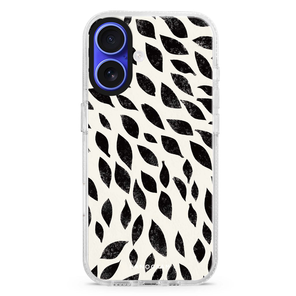 Ocean Weave iPhone 16 and 16 Plus ultra clear case, transparent beach artwork, front product view