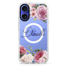 Light Pink Floral MagSafe Compatible iPhone 16 Ultra Clear Case - Personalized and Stylish Protection