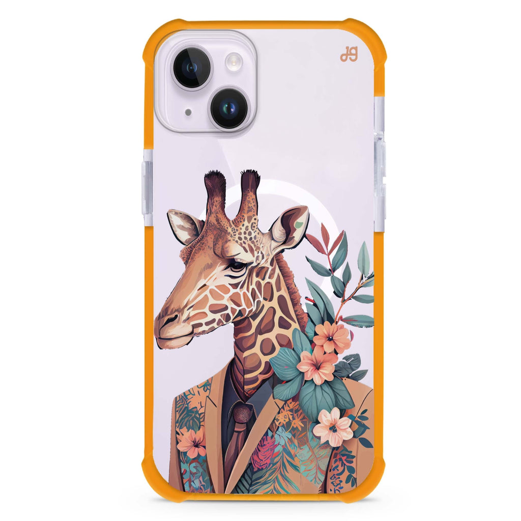 Giraffe & floral iPhone 15 Plus MagSafe Compatible Ultra Shockproof Case