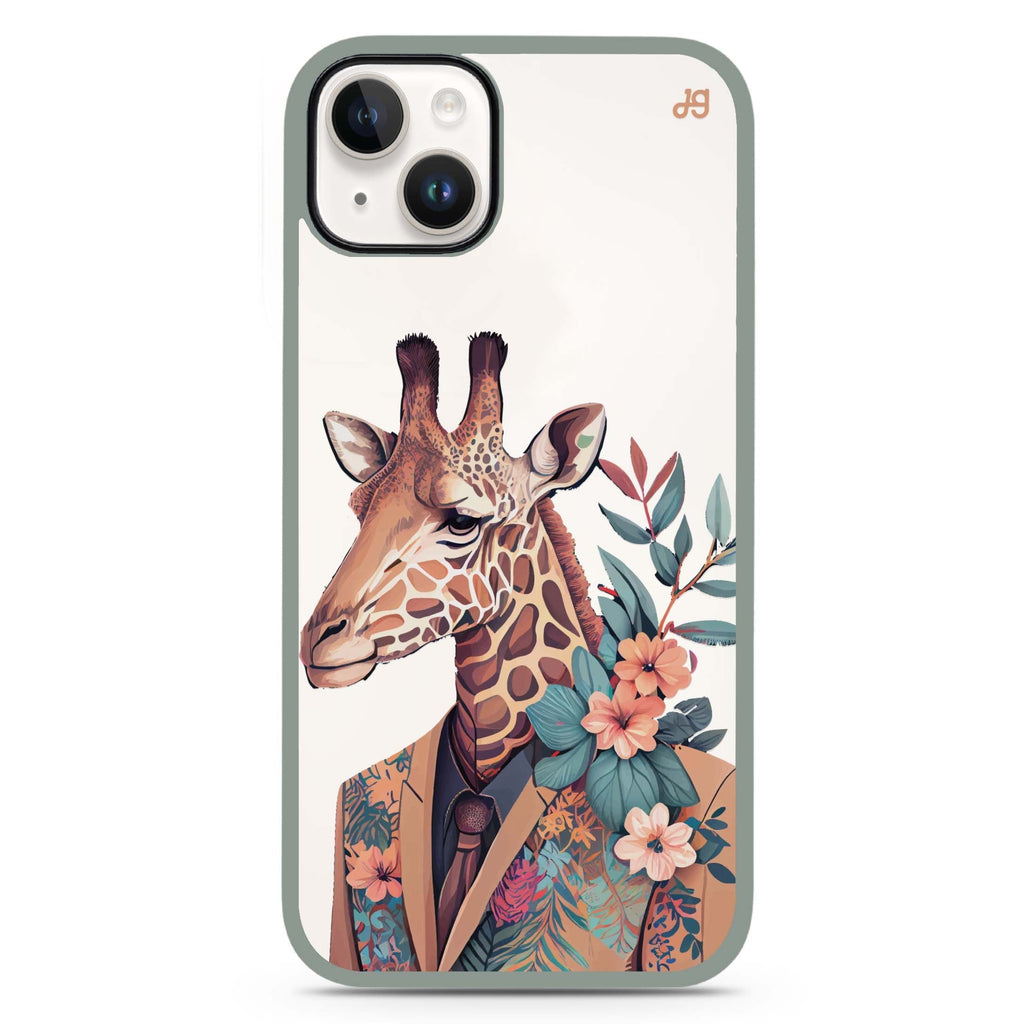 Giraffe & floral iPhone 15 Plus Impact Guard Bumper Case