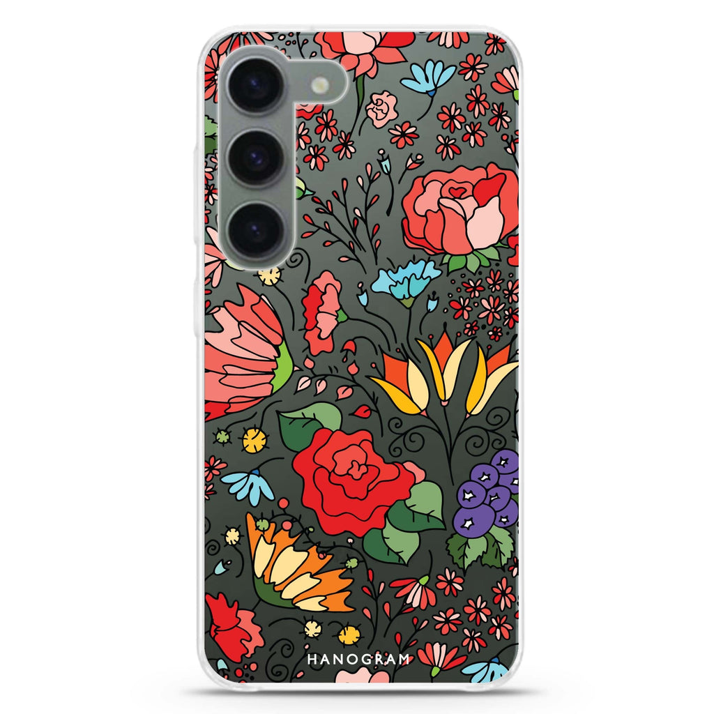 Petal Poetry ultra-clear case for Samsung Galaxy S23/S22, front view