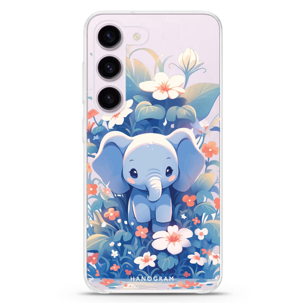 Elephants Oasis ultra-clear case for Samsung Galaxy S23/S22, front view