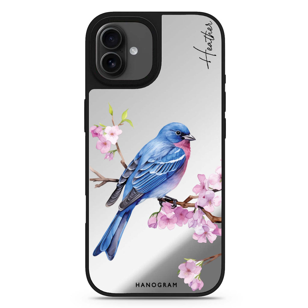 Indigo Serenade personalized name iPhone 17 mirror case