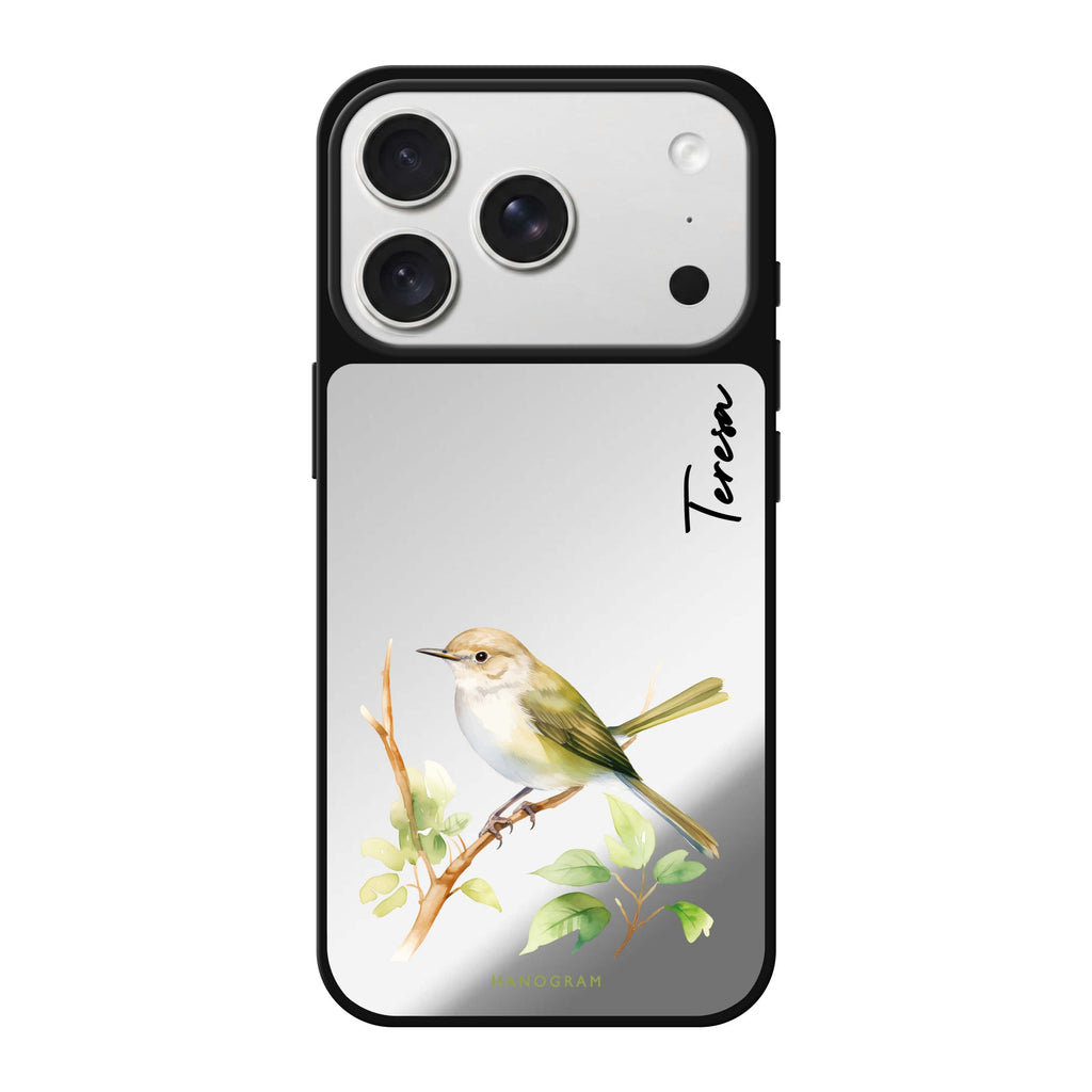 Warbler Whisper personalized name bird animal iPhone 18 Pro Max mirror case