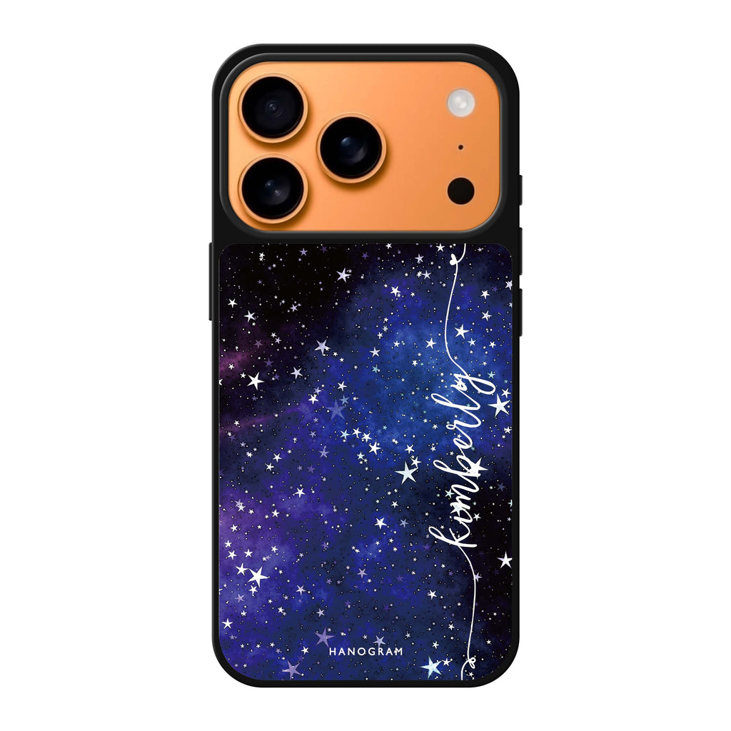Stardust personalized name star celestial sparkle iPhone 17 Pro Max mirror case