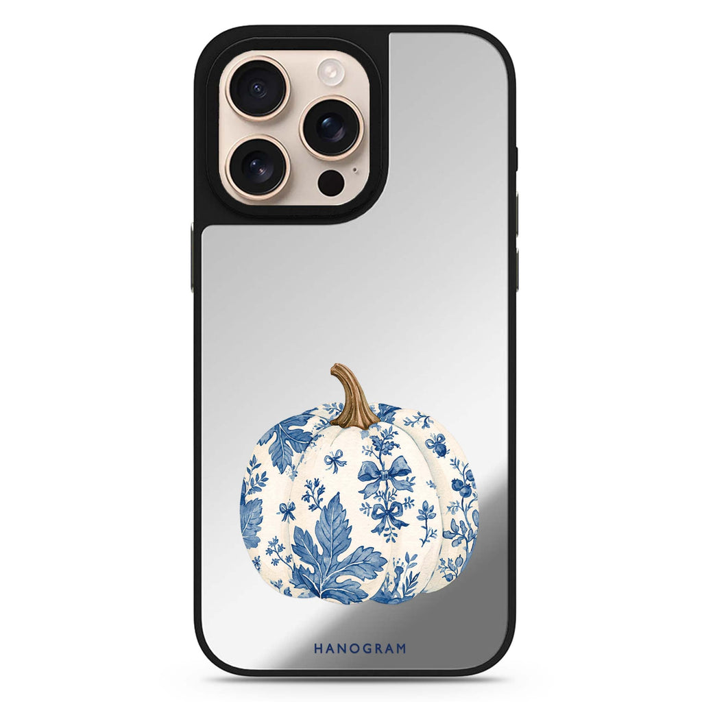 Blue China Pumpkin iPhone Mirror Case – design view 1