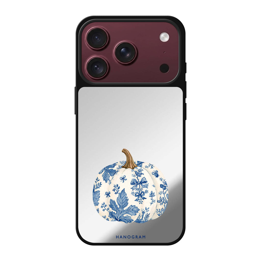 Blue China Pumpkin iPhone 18 Pro Max Mirror Case - design view 1