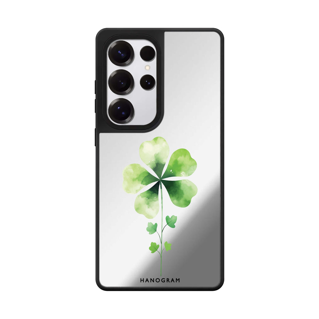 Green Bliss Samsung Galaxy S25 S24 S23 Ultra mirror case, front view