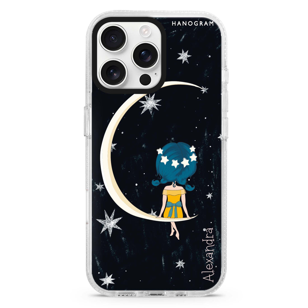 Cute Girl Moon iPhone 16 Pro & 16 Pro Max Case - Personalized and Stylish Protection