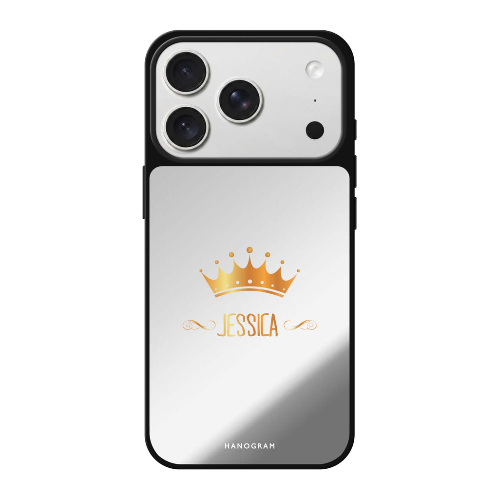 Queen's crown personalized name crown portrait romantic elegant iPhone 18 Pro Max mirror case