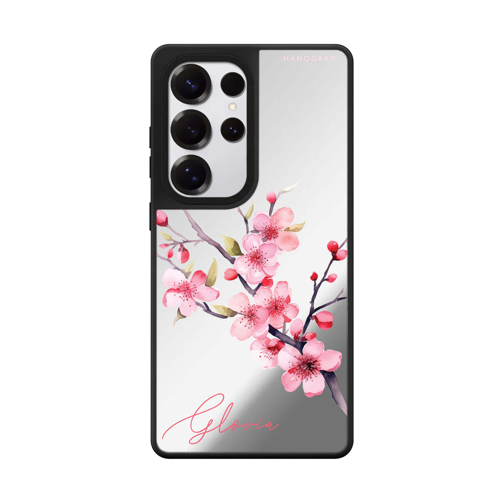 Custom Petal Harmony Samsung Galaxy S25 S24 S23 Ultra mirror case, front view