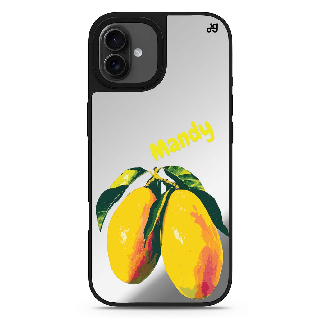 Mango Majesty personalized name iPhone 17 mirror case