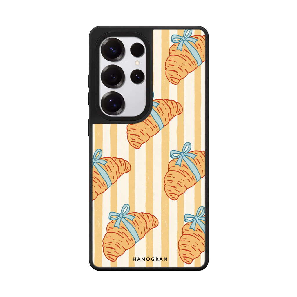 Croissants with Blue Bows Samsung Galaxy Mirror Case - image 1