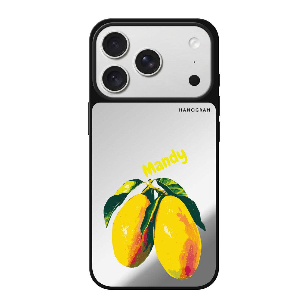 Mango Majesty personalized name mango food fruit iPhone 18 Pro Max mirror case
