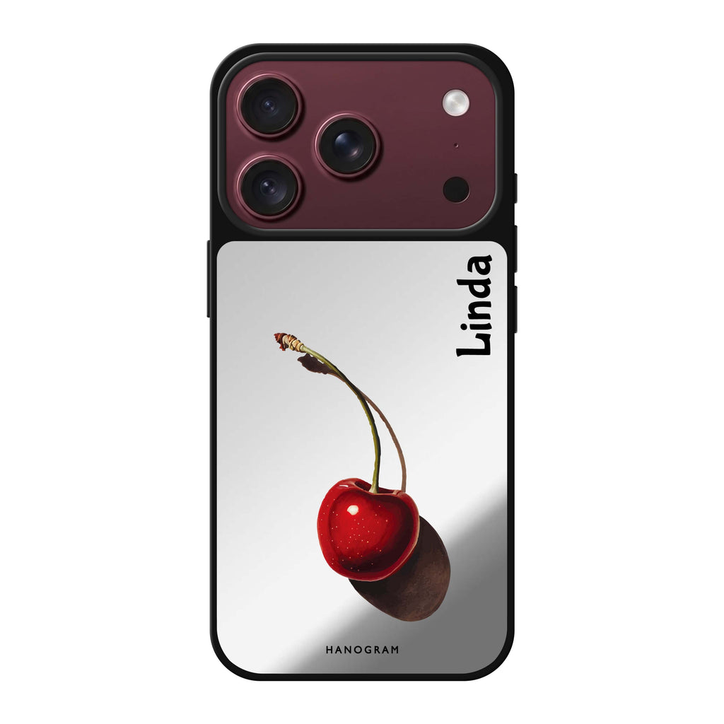 Ruby Rhapsody personalized name red iPhone 18 Pro Max mirror case